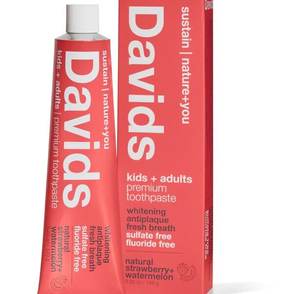 Davids balinanti dantų pasta braškių skonio, 155 ml.