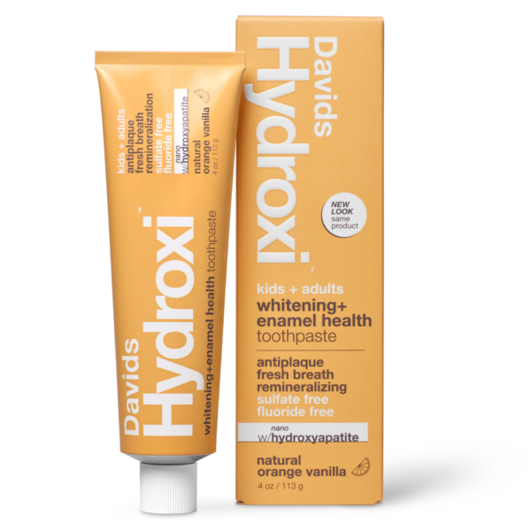Davids Hydroxi™ dantų emalį stiprinanti dantų pasta be fluoro apelsino skonio, 118 ml.
