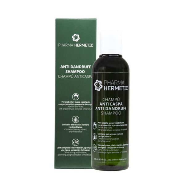 Pharma Hermetic plaukų šampūnas nuo pleiskanų be sulfatų Anti-Dandruff, 200 ml.