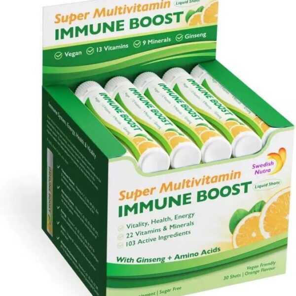 Swedish Nutra Super Multivitamin Immune Boost skysti multivitaminai imunitetui šotas, 1 vnt.