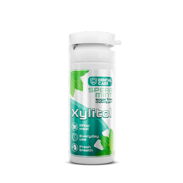 Dental Care Xylitol becukrė kramtomoji guma su ksilitoliu mėtos skonio, 20 vnt.